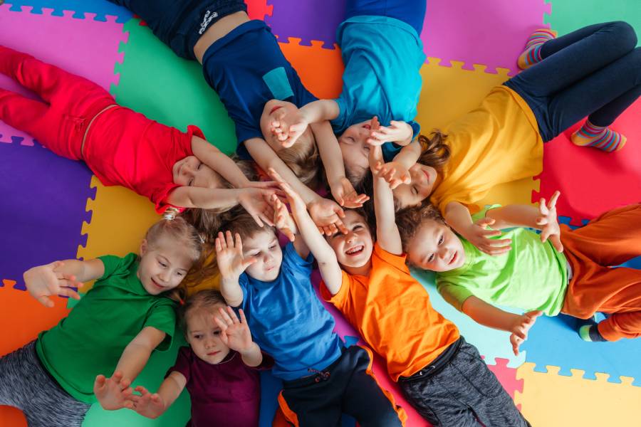 Toddlers and preschoolers participating in group activities at a Christian childcare center